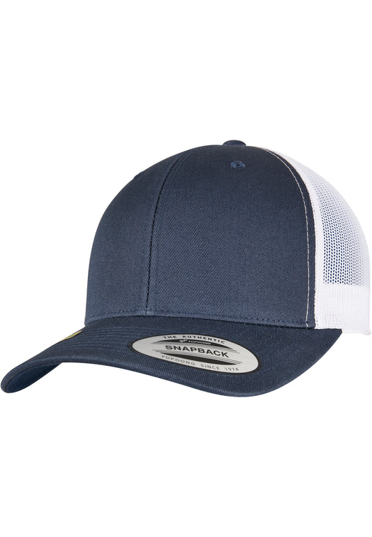 Flexfit YP Classics Essentials Retro Trucker Cap 2-Tone in Navy Blau mit weisser Mesh-Rückseite