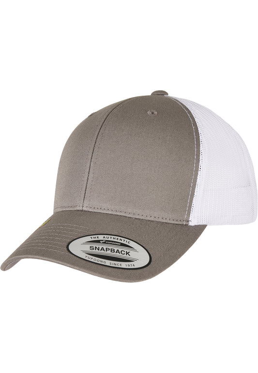 Flexfit YP Classics Essentials Retro Trucker Cap 2-Tone in Hellgrau mit weisser Mesh-Rückseite