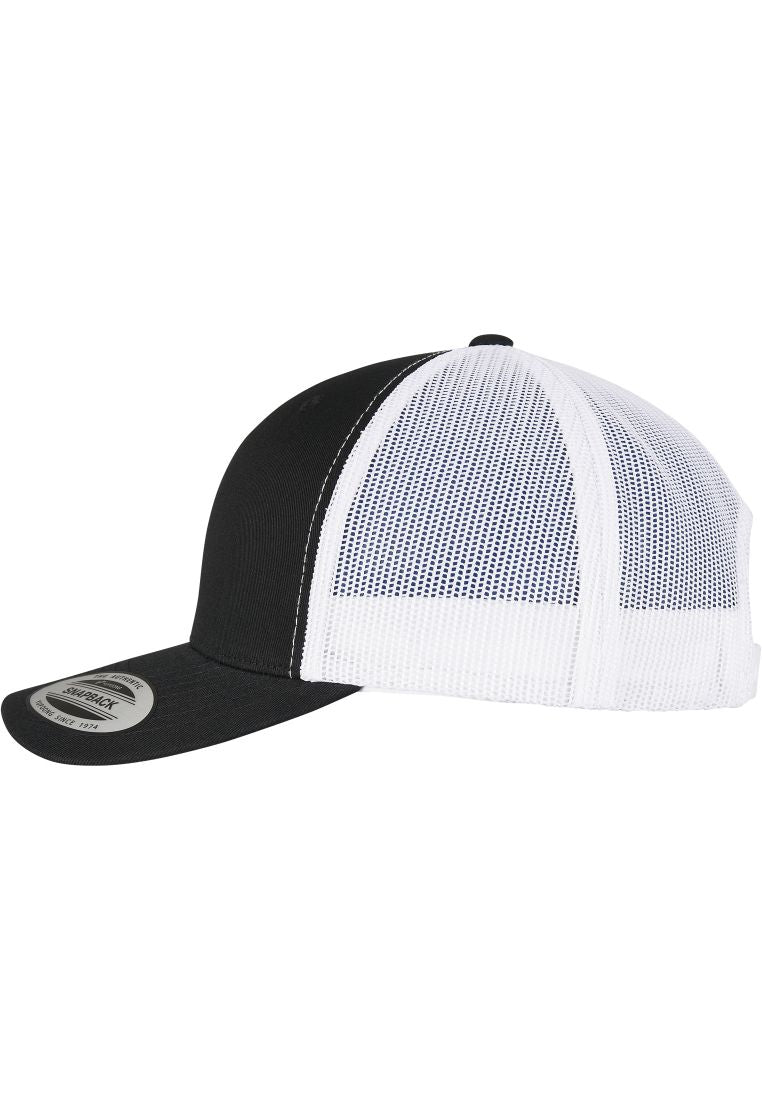 Flexfit YP Classics Essentials Retro Trucker Cap 2-Tone in Schwarz und Weiss mit Mesh-Rückseite