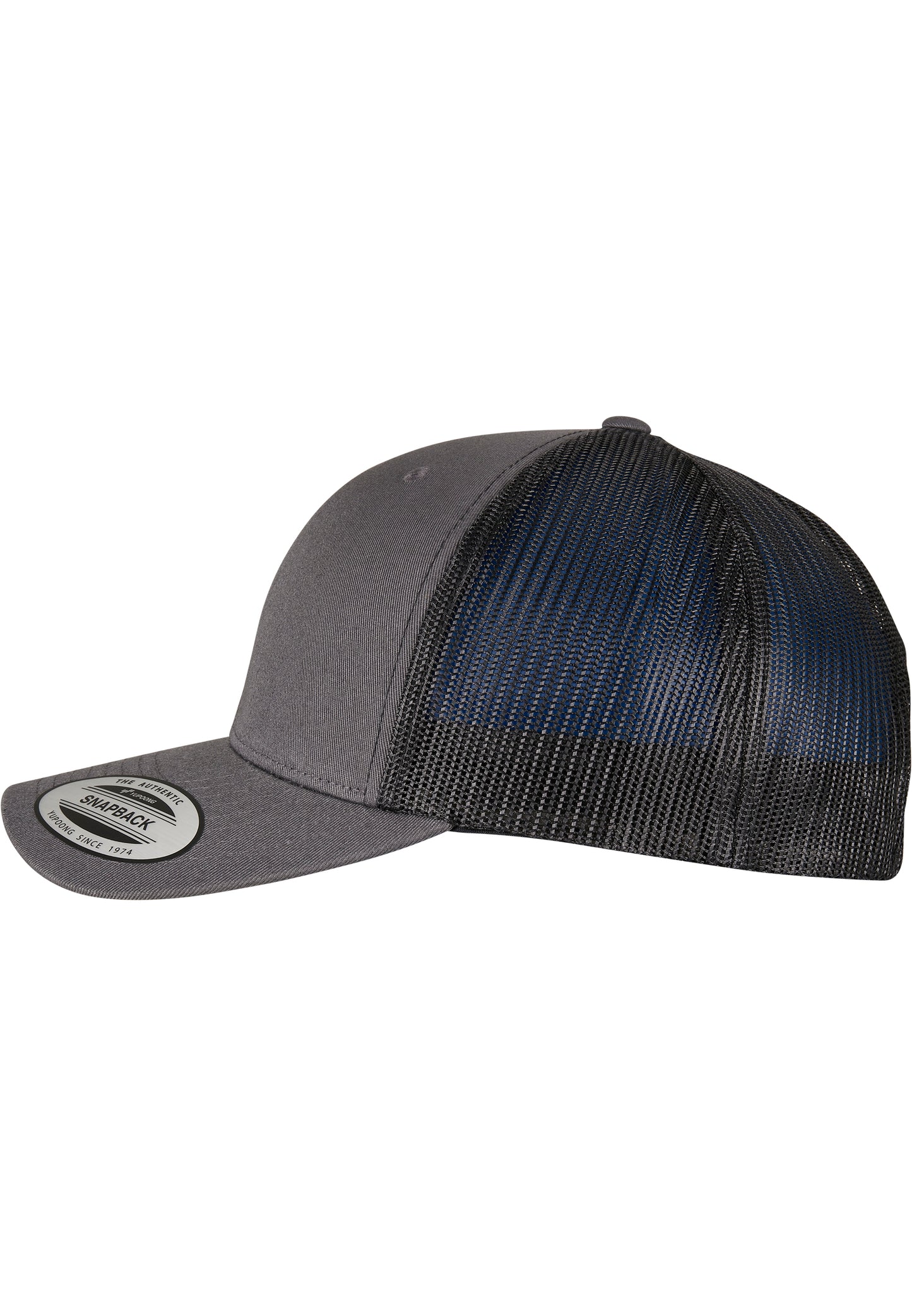 Flexfit YP Classics Essentials Retro Trucker Cap 2-Tone in Charcoal Grau mit schwarzer Mesh-Rückseite