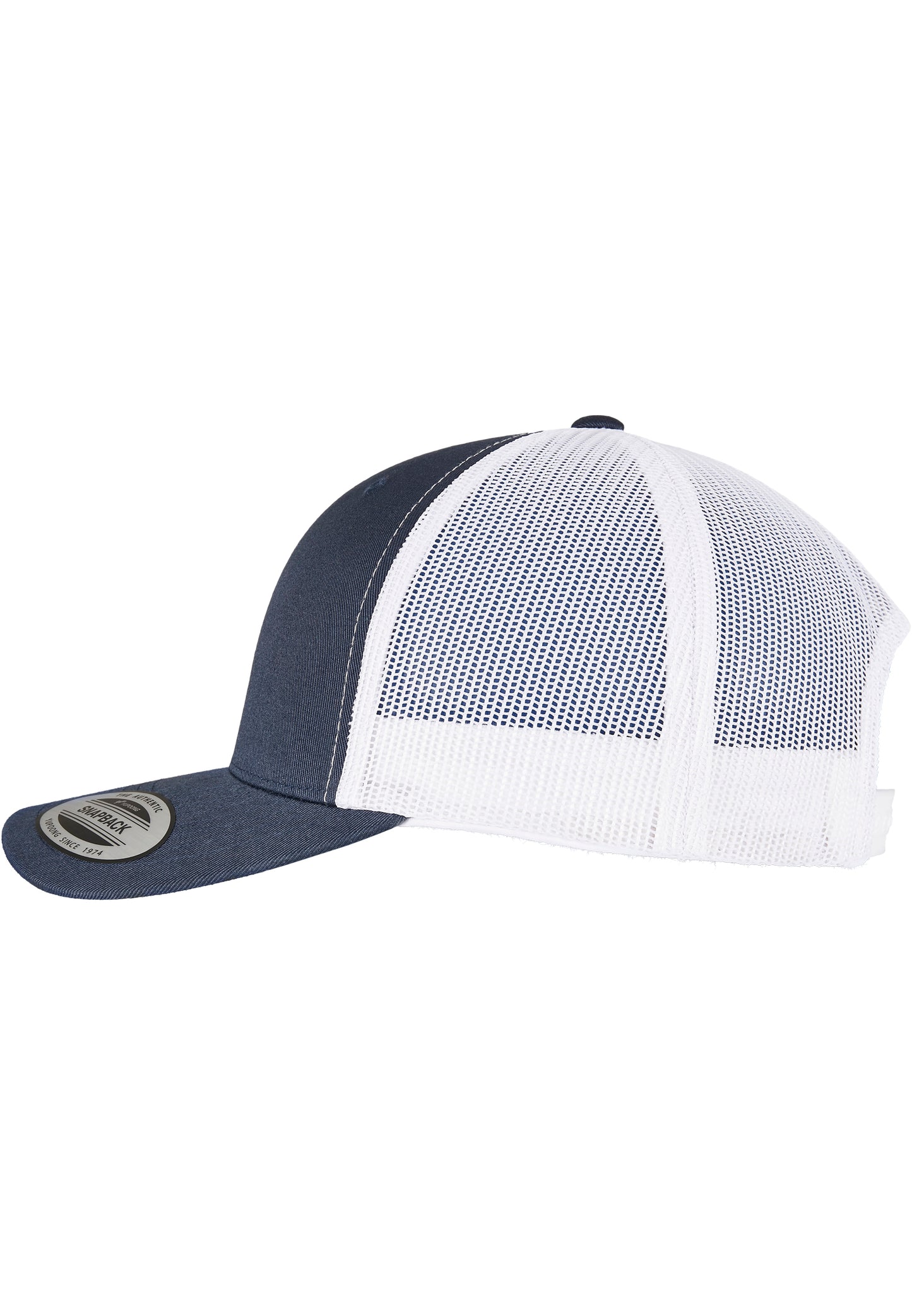 Flexfit YP Classics Essentials Retro Trucker Cap 2-Tone in Navy Blau mit weisser Mesh-Rückseite