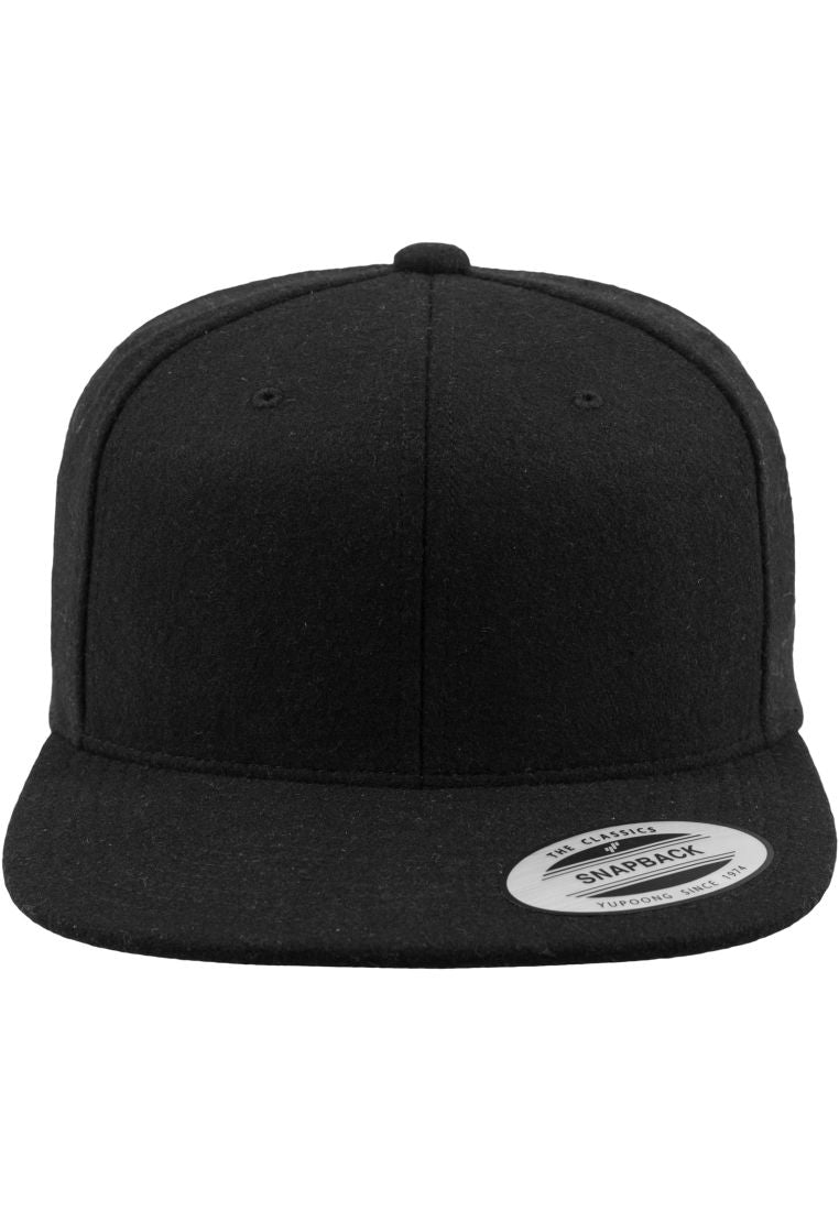 Dunkelgraue Snapback Cap aus Wolle mit grünem Schirmboden