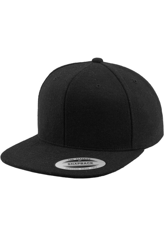 Dunkelgraue Snapback Cap aus Wolle mit grünem Schirmboden