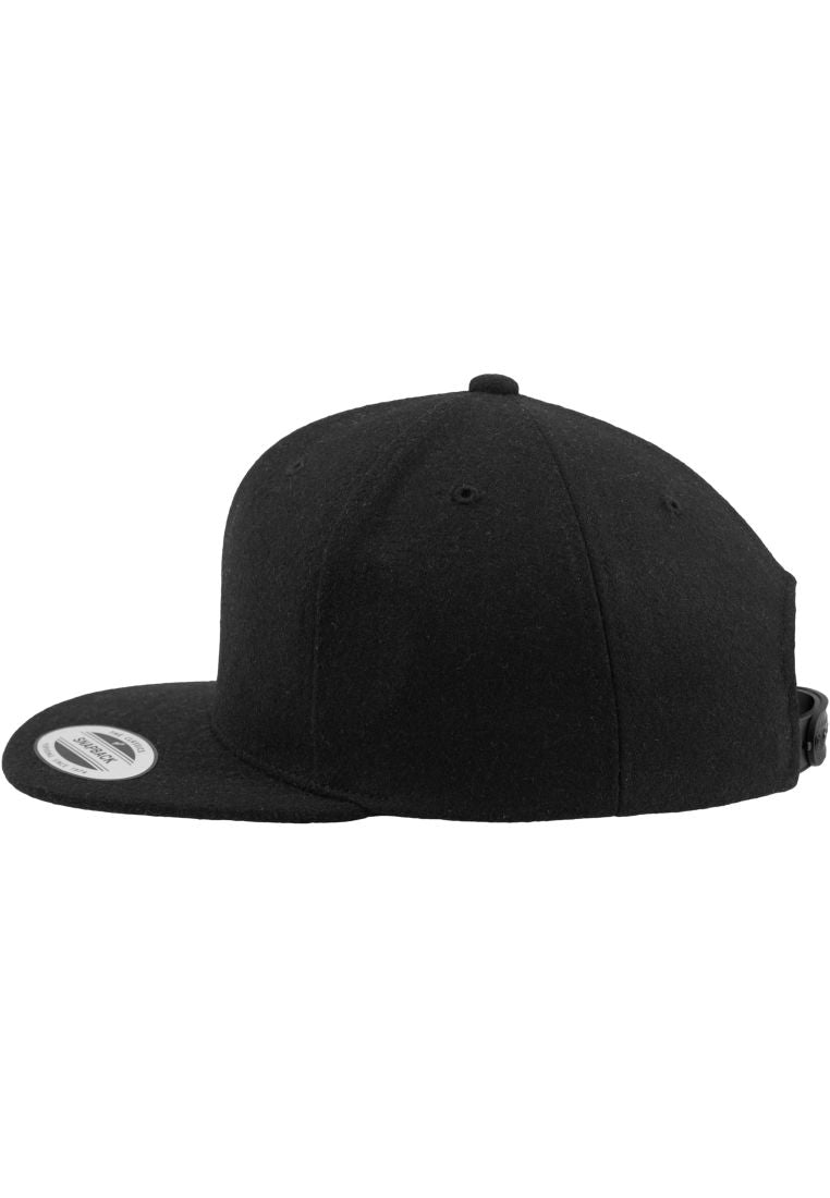 Dunkelgraue Snapback Cap aus Wolle mit grünem Schirmboden