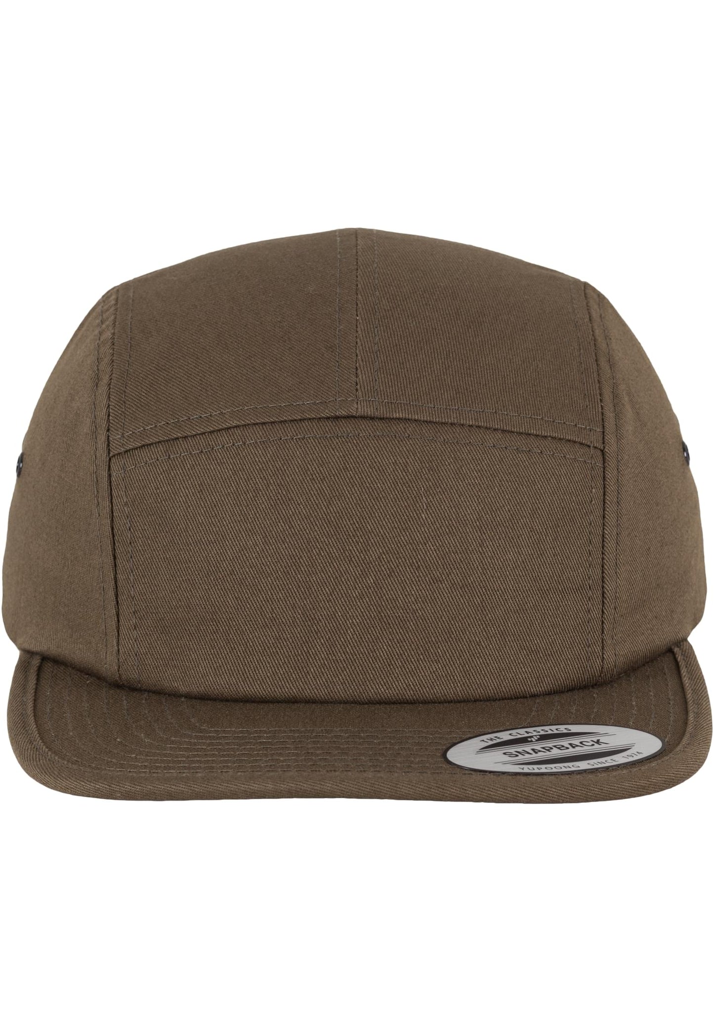 Olive 5 Panel Cap aus Baumwolle – Verstellbare Flexfit Jockey Kappe im Streetwear-Stil mit flachem Schirm.