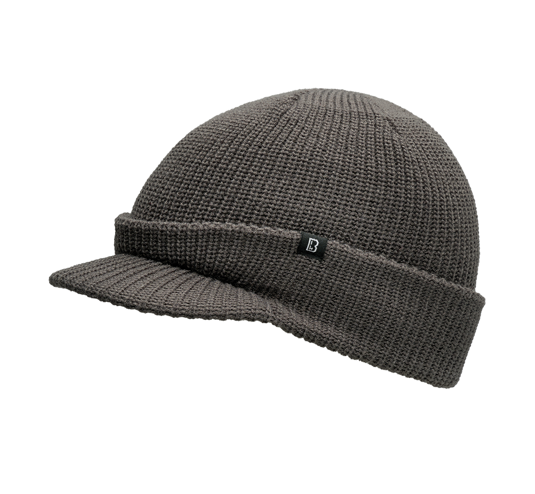Brandit Shield Cap, anthracite weich, widerstandsfähig, wärmeisolierend, schnelltrocknend, abnehmbarer Trageriemen