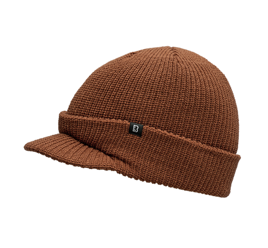 Braunes Brandit Shield Cap, weich, widerstandsfähig, wärmeisolierend, schnelltrocknend, abnehmbarer Trageriemen