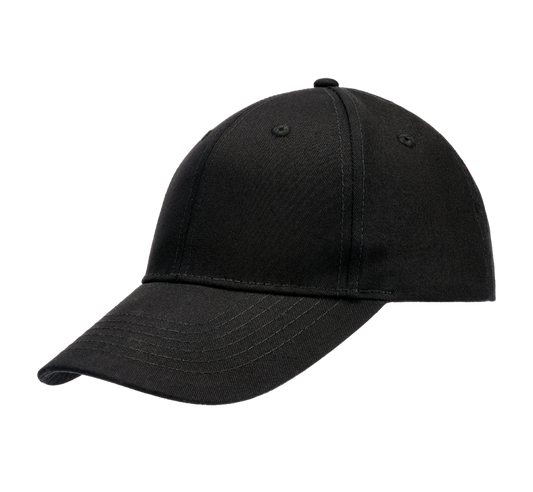 Schwarze Brandit Basecap, hochwertig verarbeitet, verstellbar mit Kunststoffverschluss