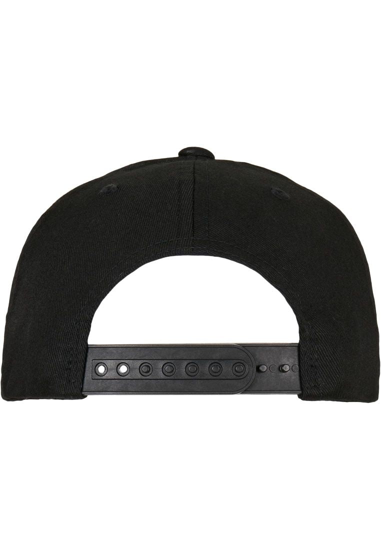 Flexfit 110 Curved Visor Snapback Cap Black Rückansicht mit Snapback-Verschluss