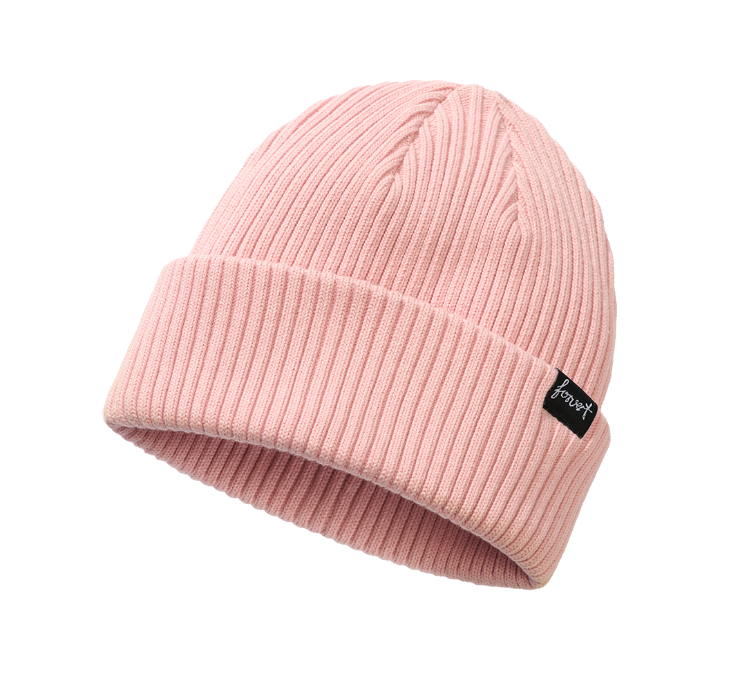 Pinke Brandit Feinstrick-Mütze mit weichem, wärmendem Fleece-Futter, elastischer Passform, umklappbarem Umschlag und dezentem Logolabel.