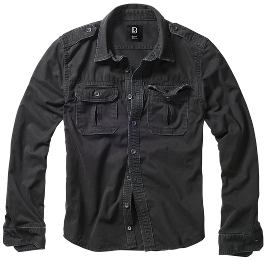 BRANDIT Vintage Long Sleeve Shirt Schwarz