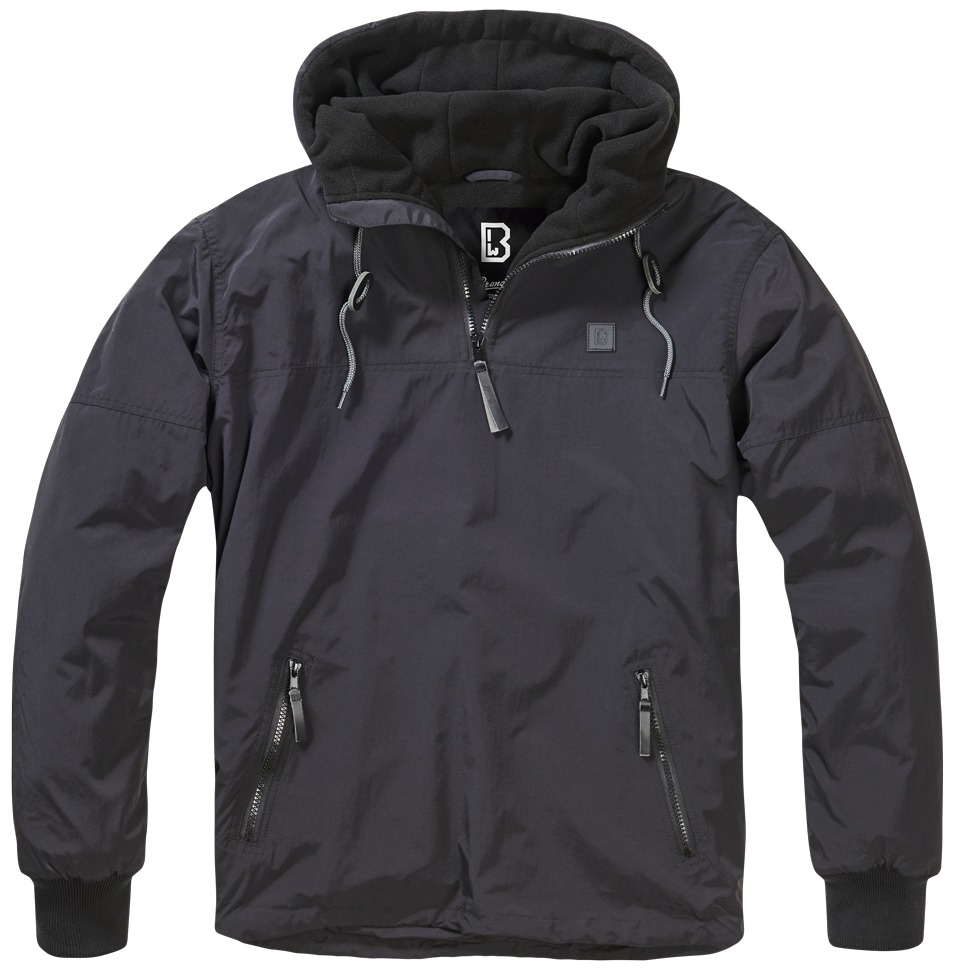 Brandit Windbreaker Luke Schwarz: Wasserabweisend mit warmem Fleecefutter
