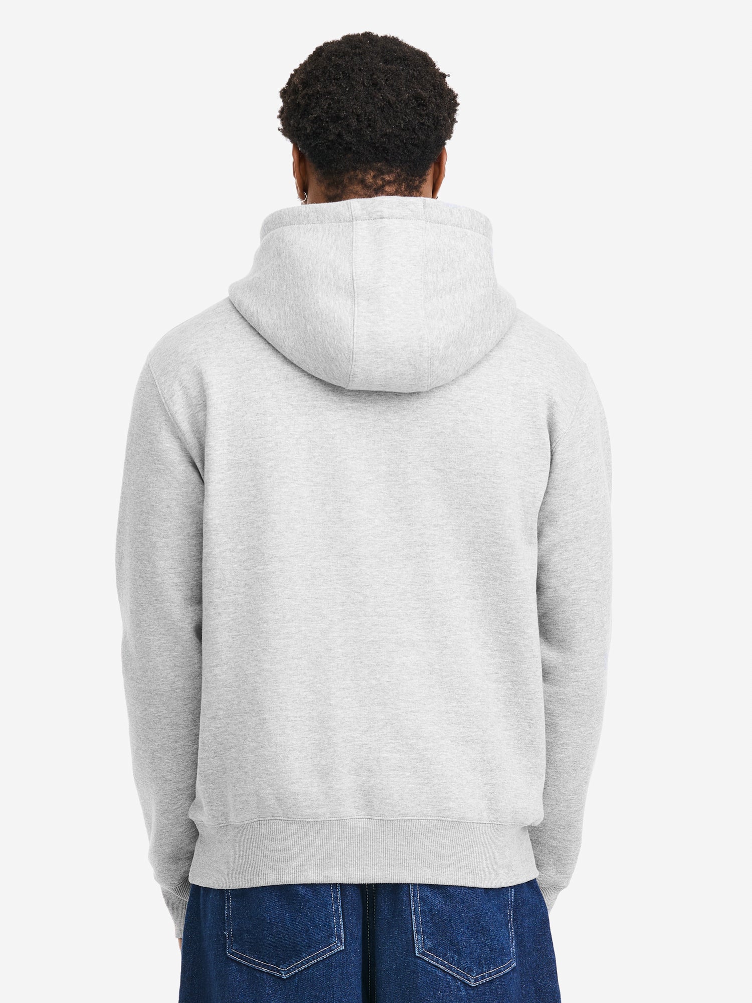 Tapout Herren Hoodie marl grey mit Logo-Print und Kängurutasche