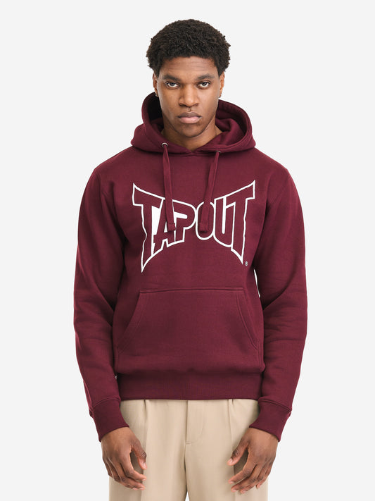 Tapout Herren Hoodie oxblood mit Logo-Print und Kängurutasche