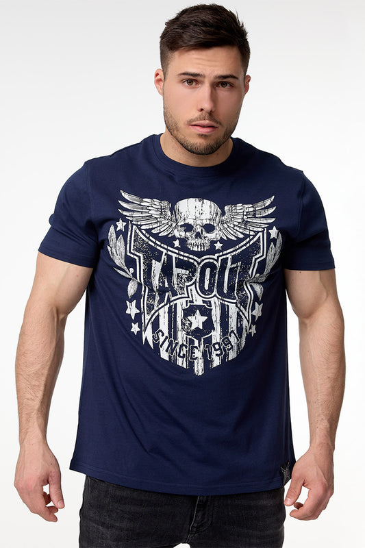 tapout skull herren t-shirt navy fight mma