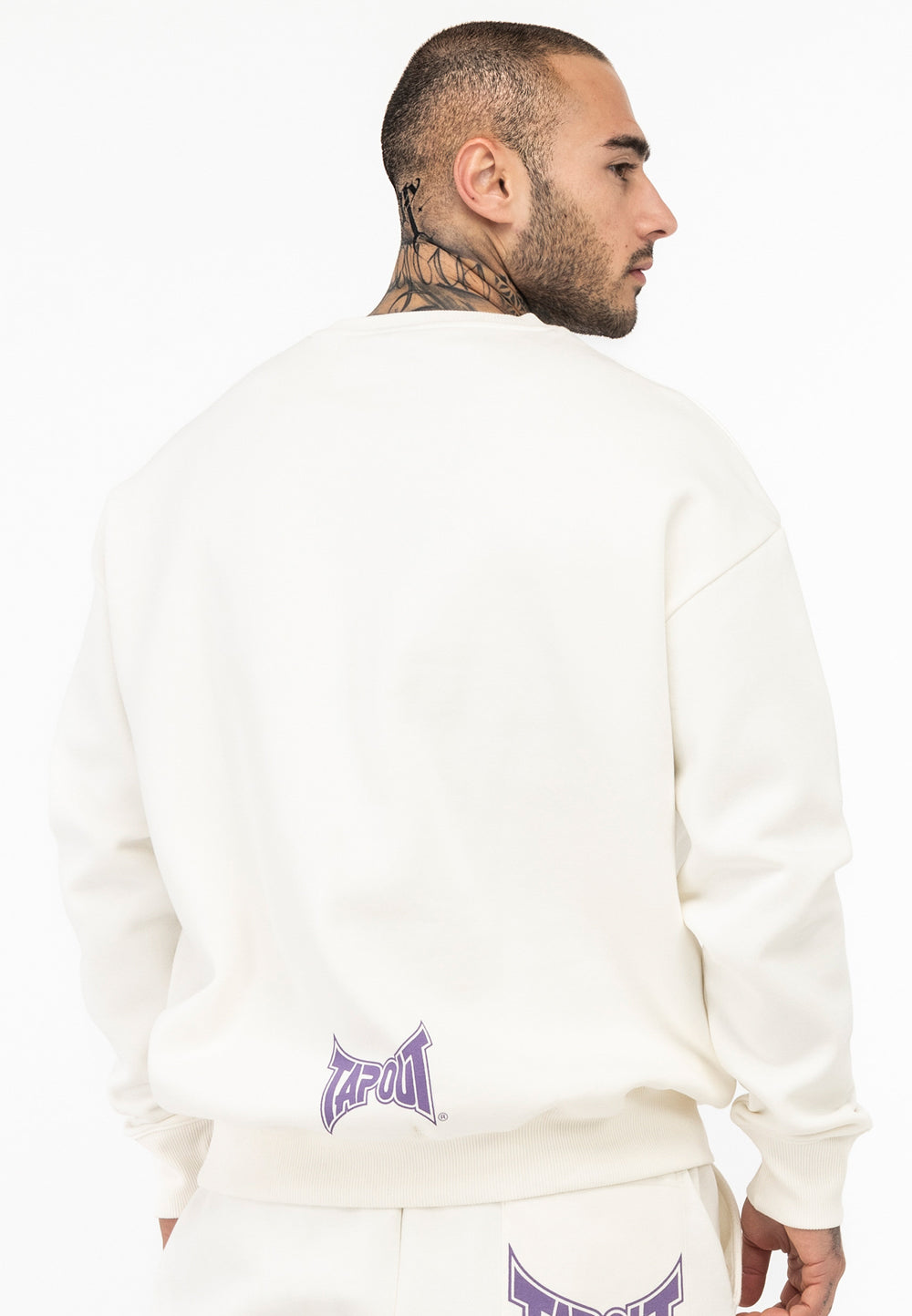 Tapout Herren Kapuzensweatshirt weiss normale Passform mit Logo