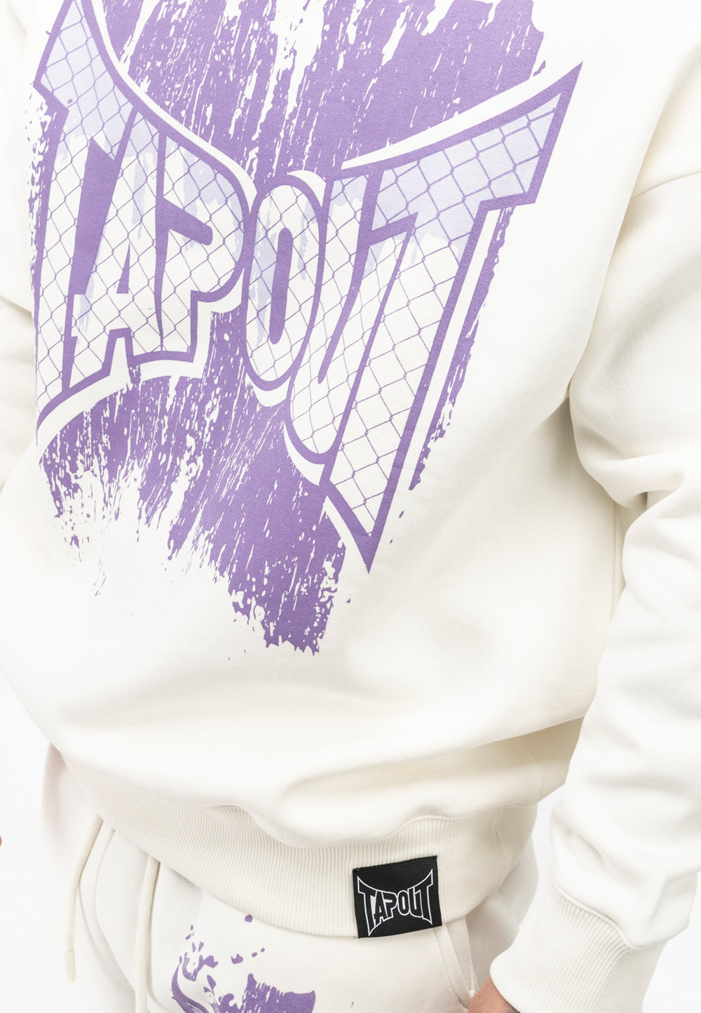 Tapout Herren Kapuzensweatshirt weiss normale Passform mit Logo