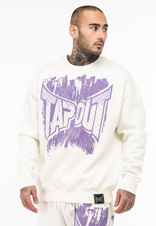 Tapout Herren Kapuzensweatshirt weiss normale Passform mit Logo