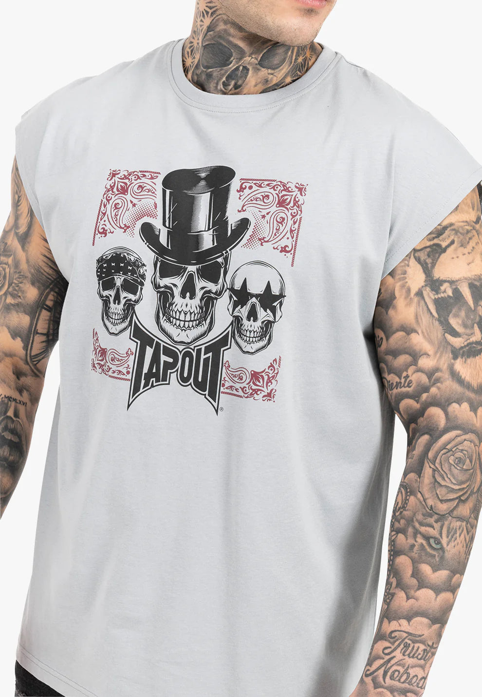 Tapout 940034 Skull Tank Singlet Grau