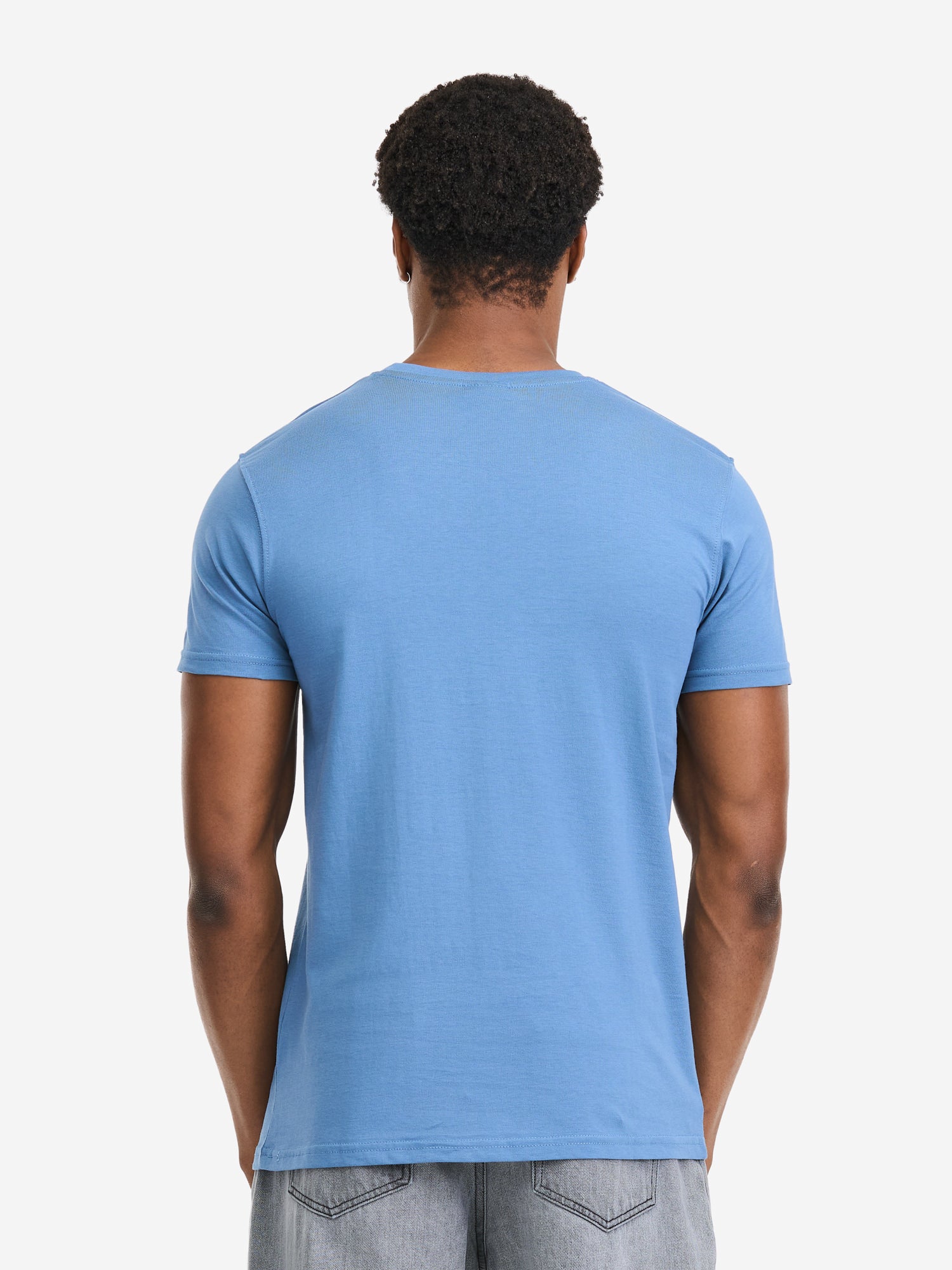 Tapout Herren T-Shirt Blau, normale Passform, Rundhals mit Logo-Print