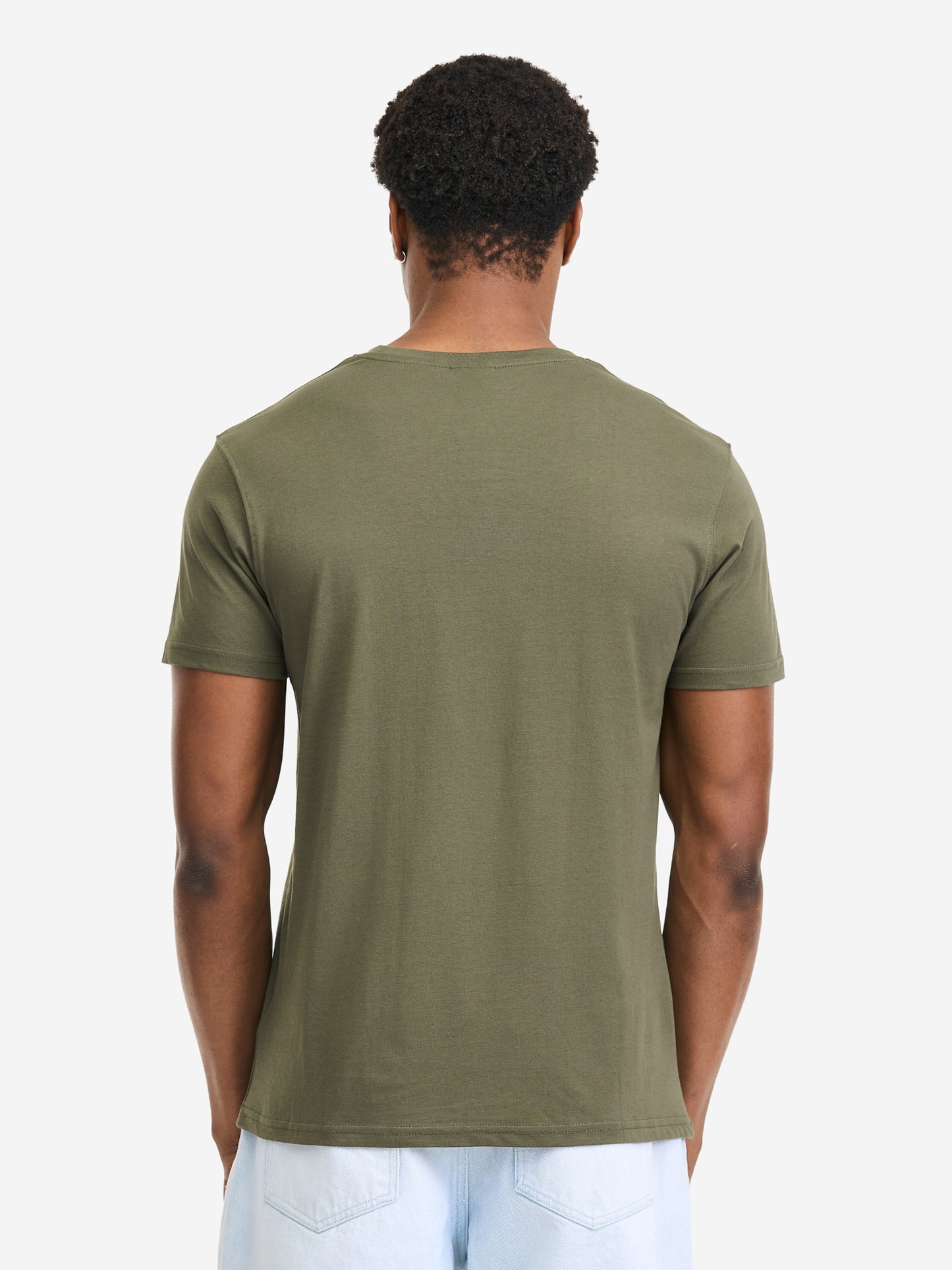 Tapout Herren T-Shirt Oliv, normale Passform, Rundhals mit Logo-Print