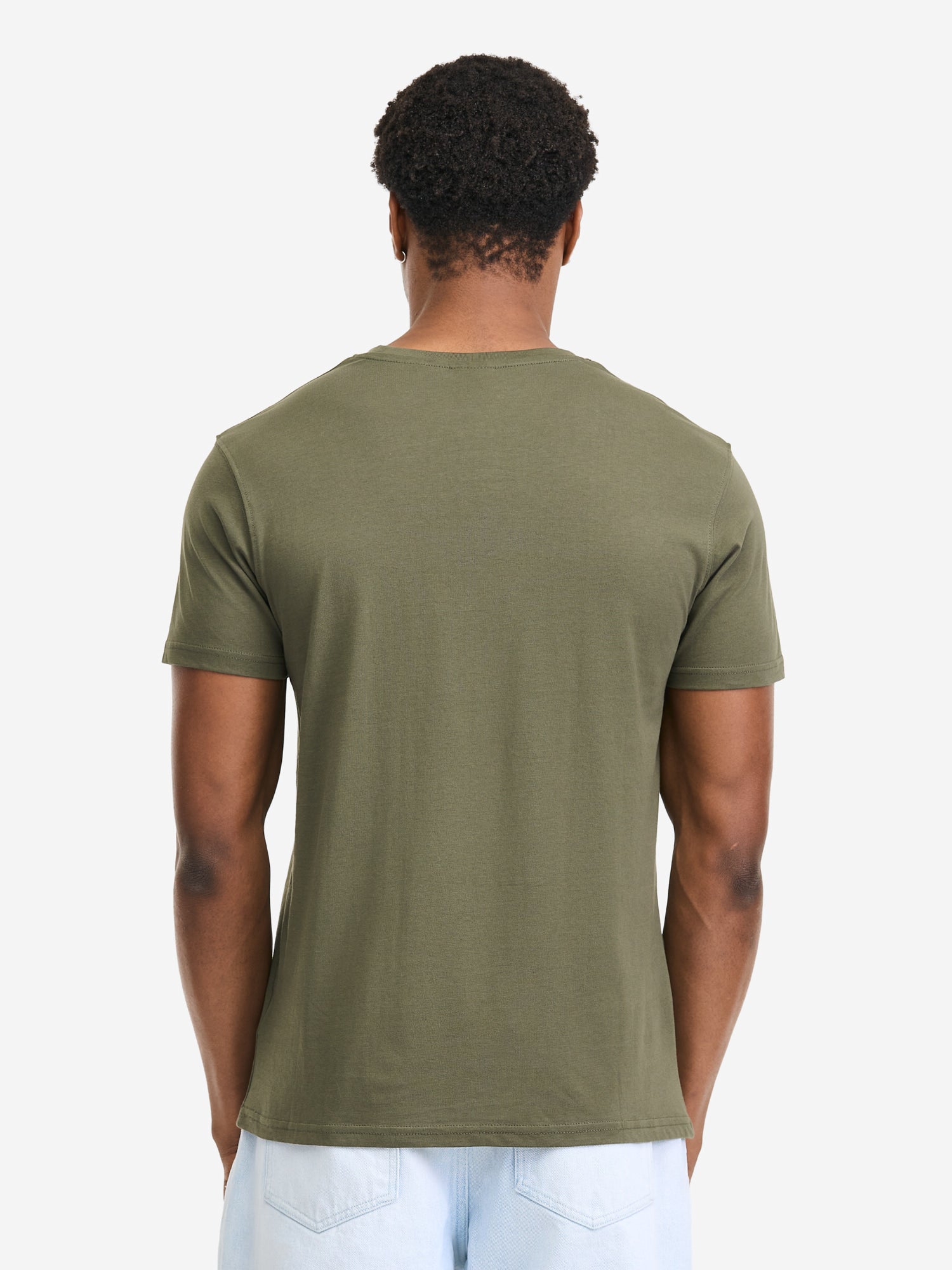 Tapout Herren T-Shirt Oliv, normale Passform, Rundhals mit Logo-Print