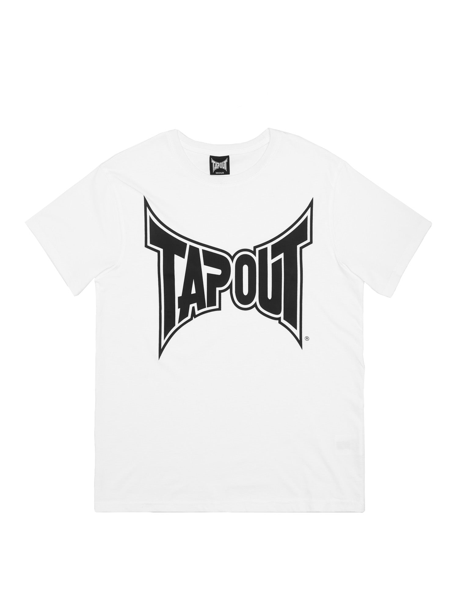 Tapout Herren T-Shirt Weiss, normale Passform, Rundhals mit Logo-Print