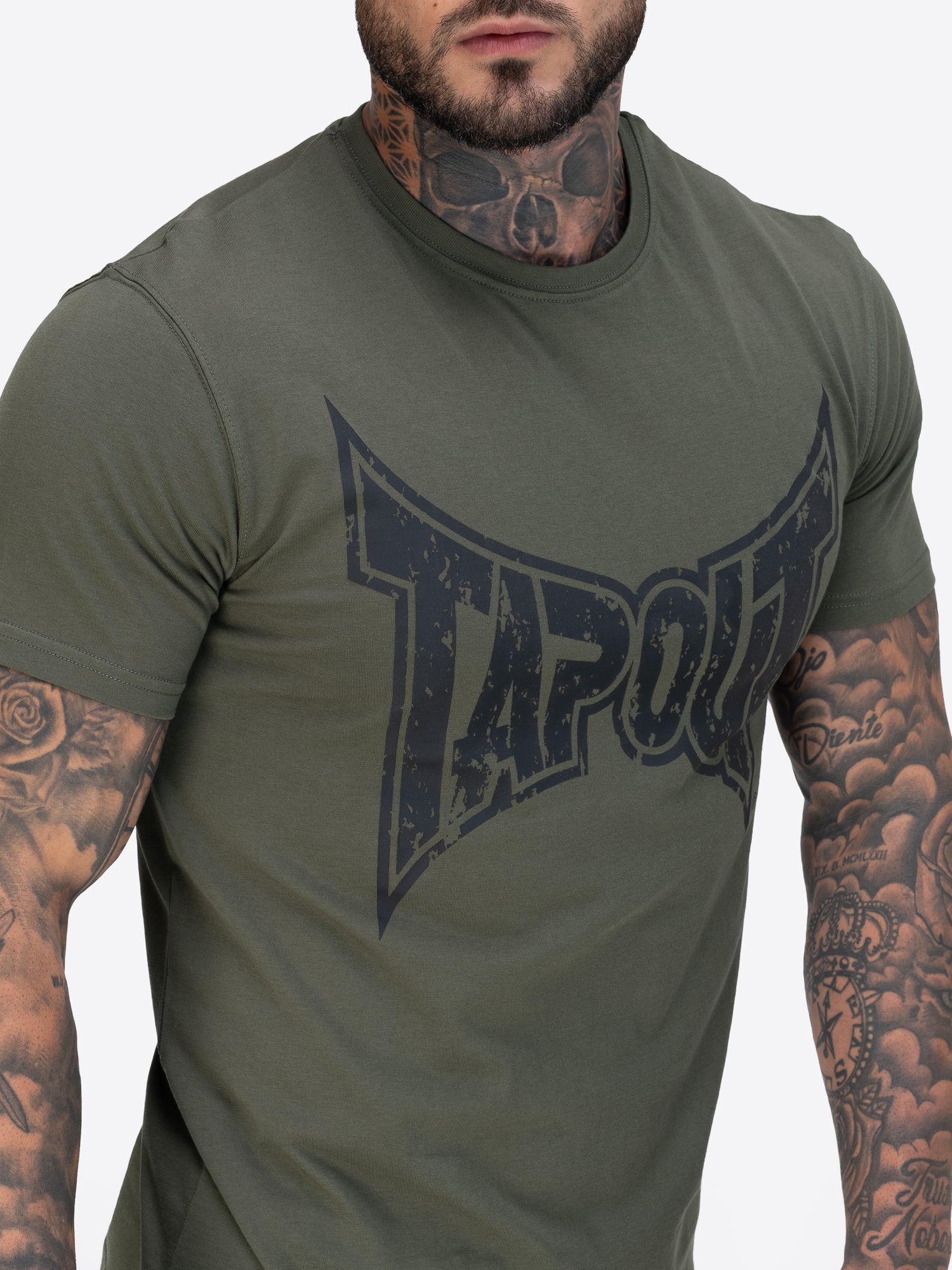 Tapout T-Shirt Doppelpack aus 100 % gekämmter Baumwolle, mit markantem Logo-Print in Cracked-Optik
