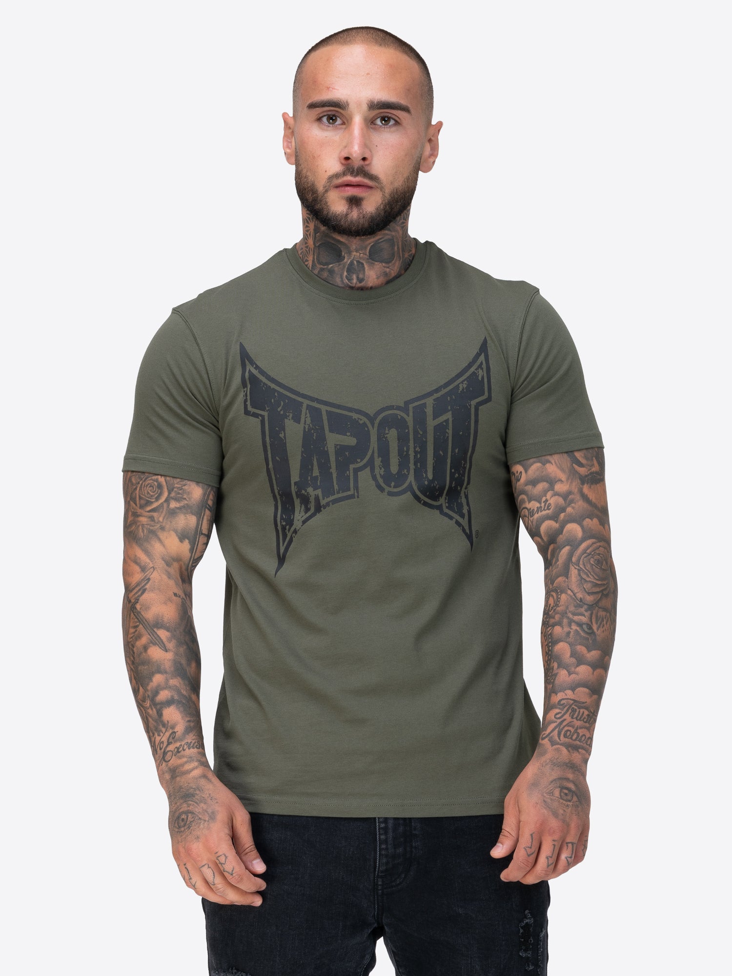 Tapout T-Shirt Doppelpack aus 100 % gekämmter Baumwolle, mit markantem Logo-Print in Cracked-Optik