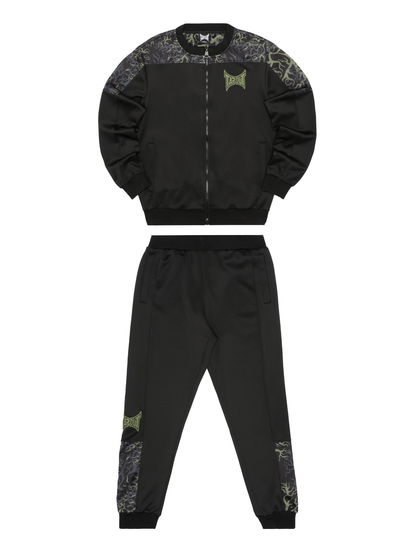 Tapout Herren Jogginganzug schwarz/grün normale Passform