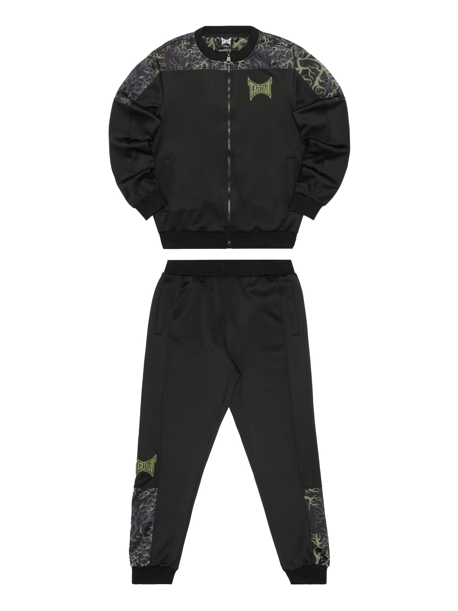 Tapout Herren Jogginganzug schwarz/grün normale Passform