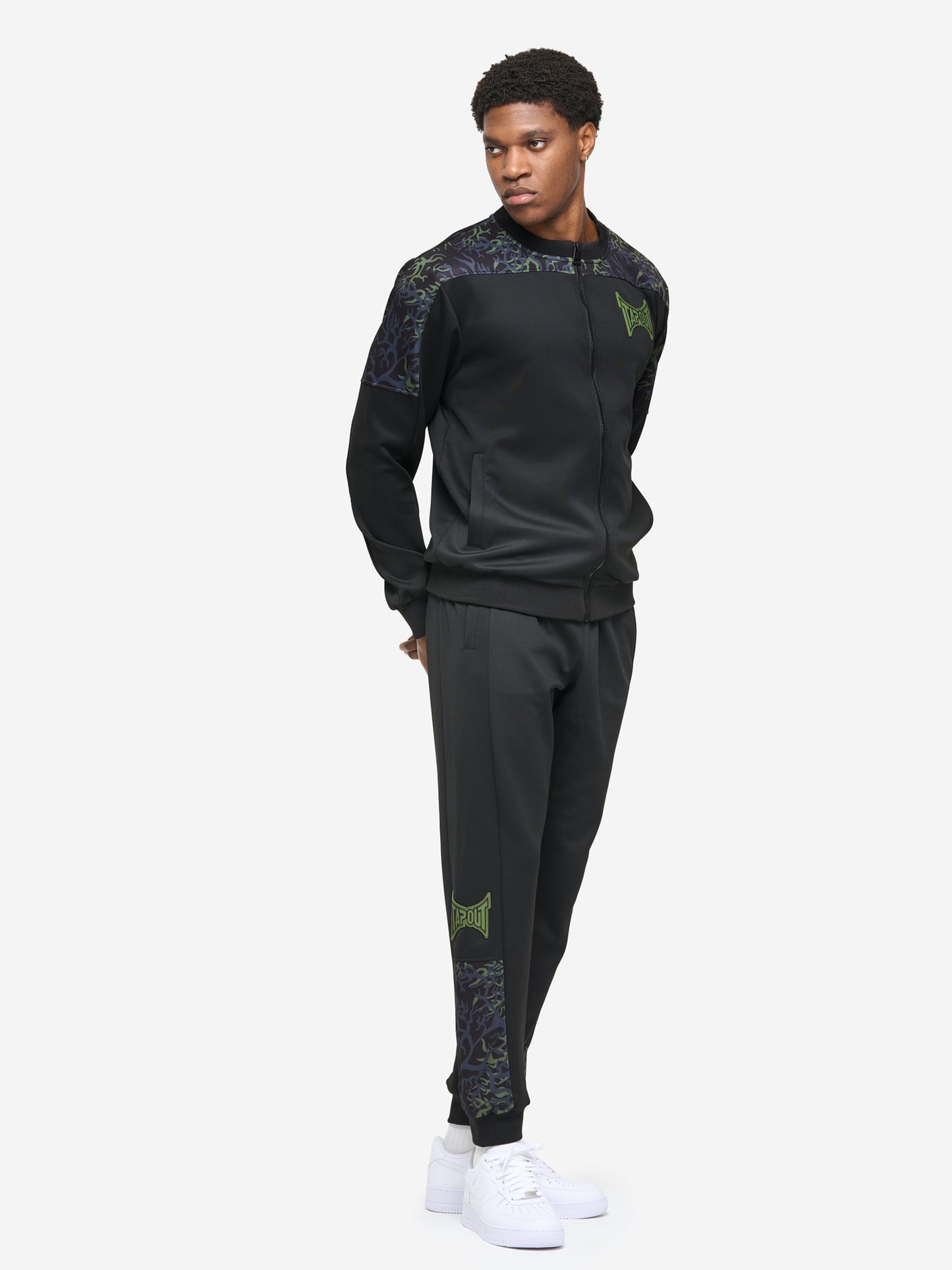 Tapout Herren Jogginganzug schwarz/grün normale Passform