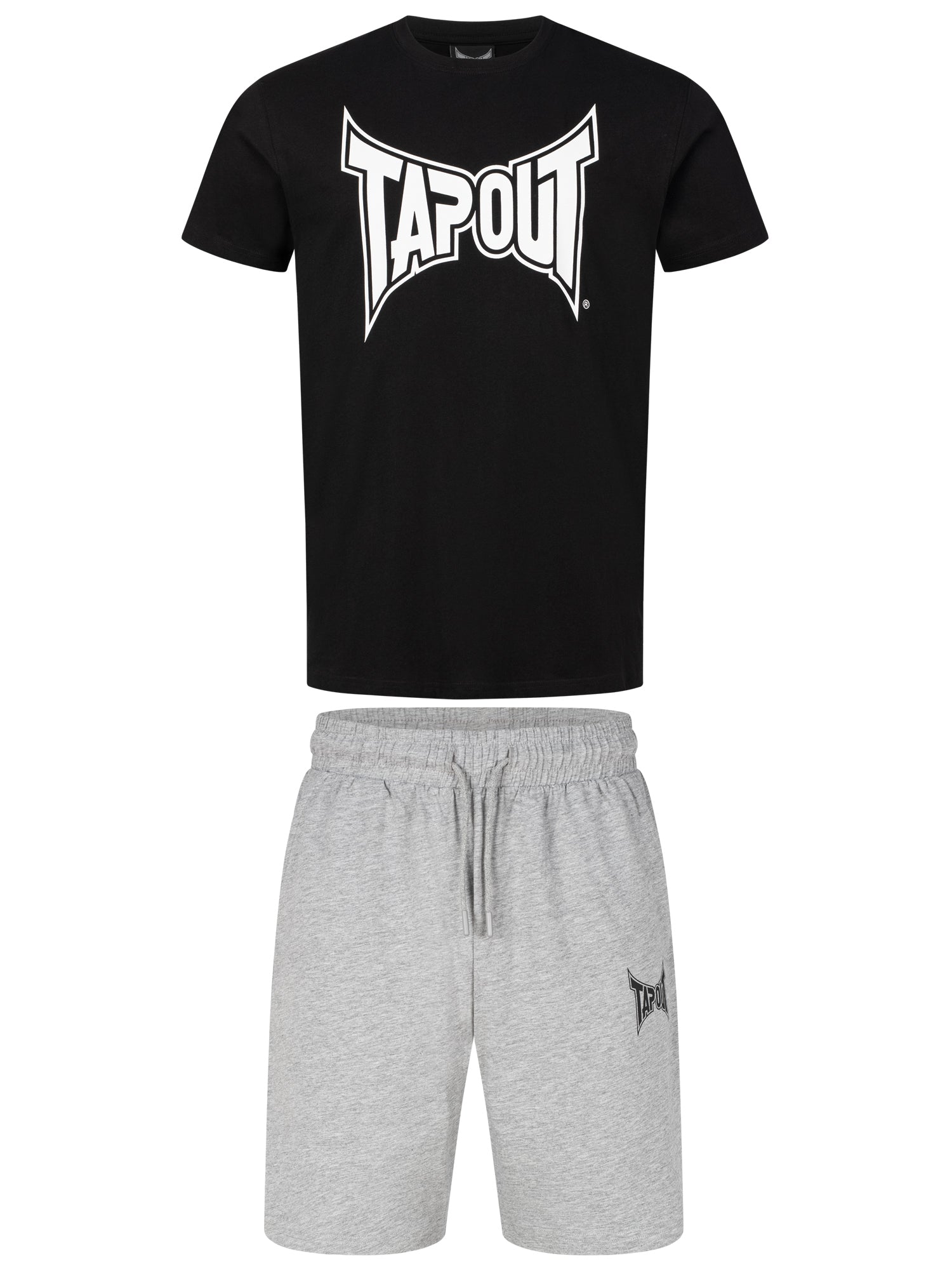 Tapout 940092 Walker T-Shirt & Shorts Set Schwarz/Marl Grey