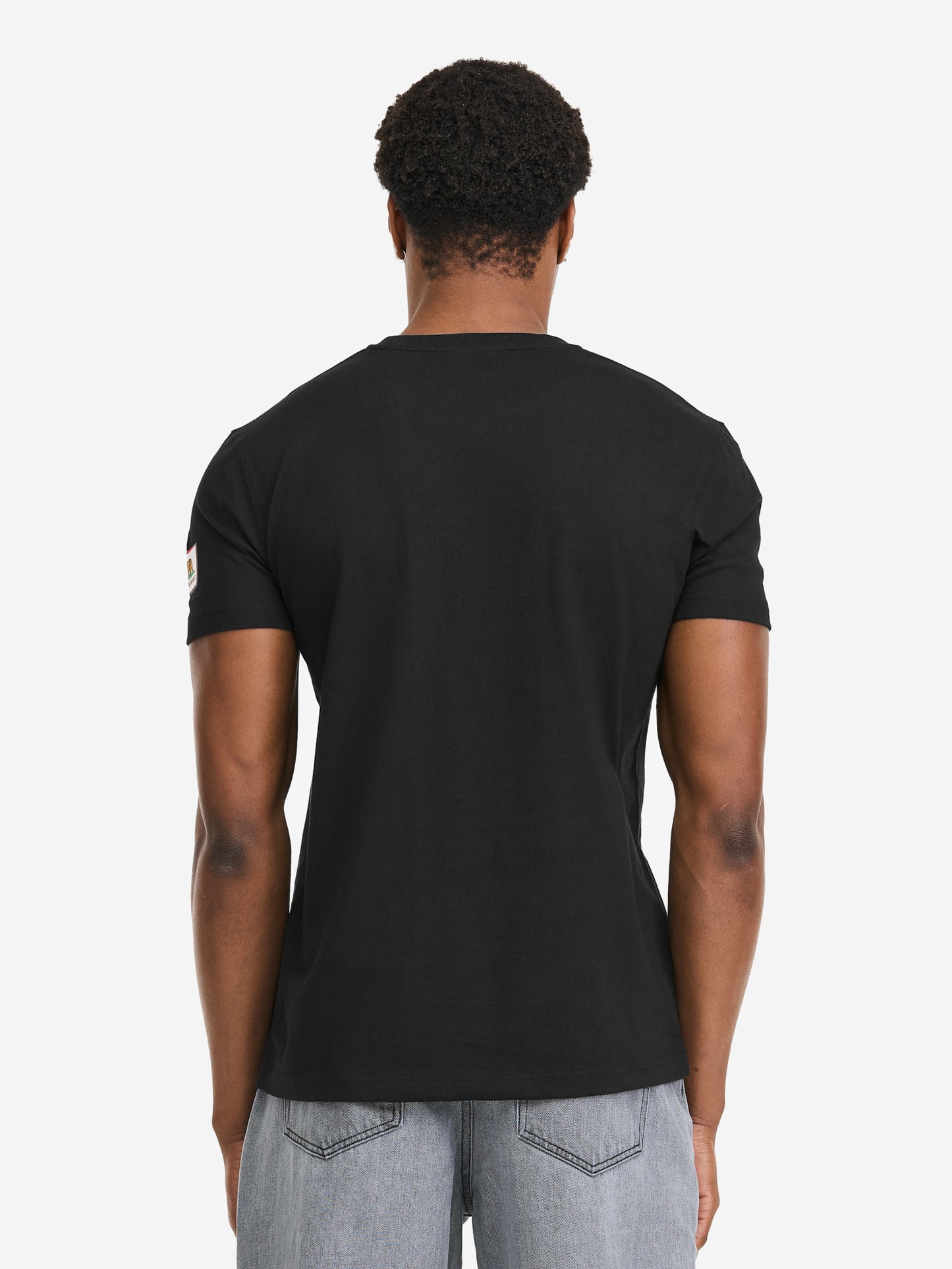 Herren T-Shirt normale Passform schwarz mit Vintage-Logo auf der Brust