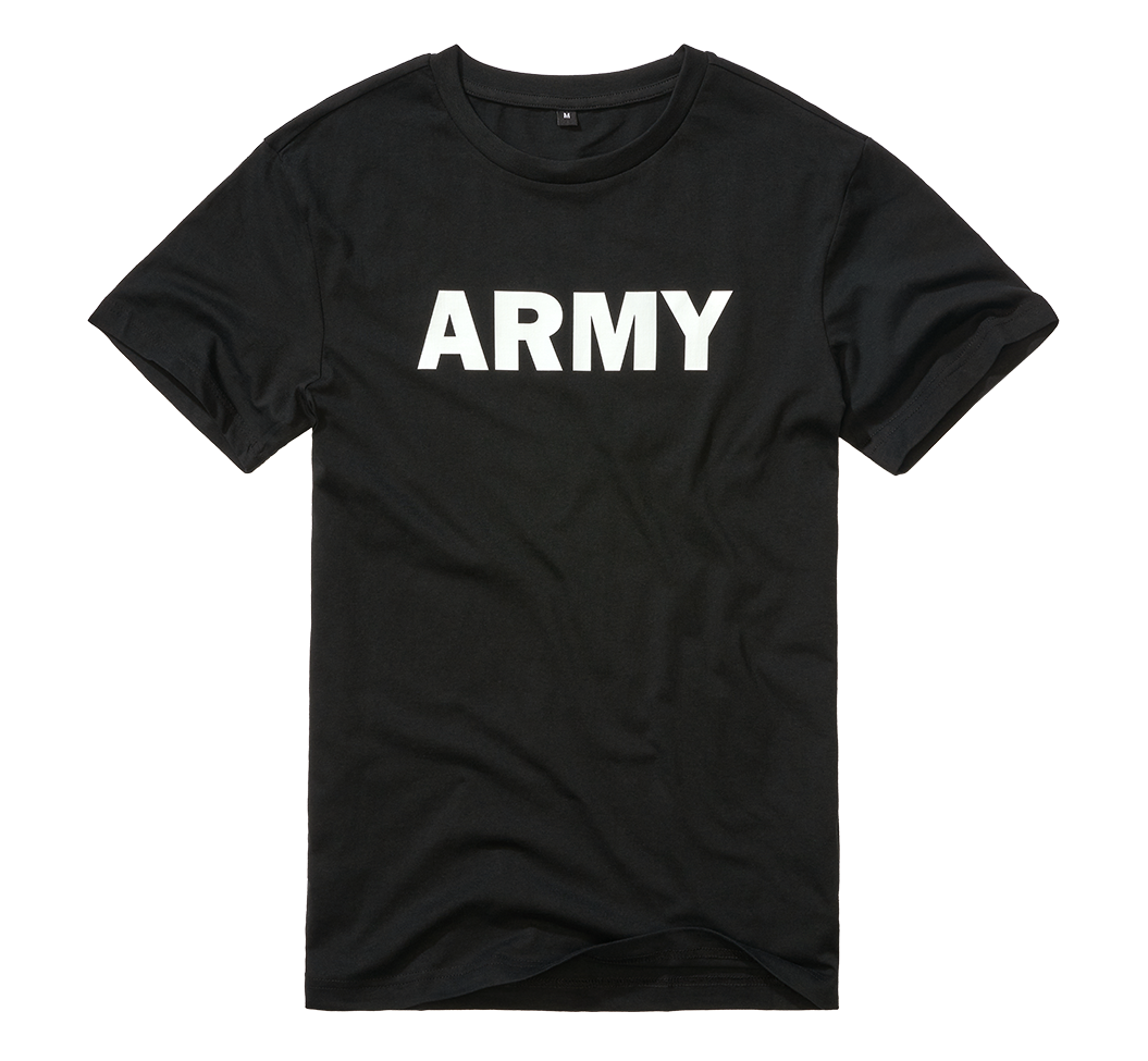 Brandit Army T-Shirt in Schwarz mit Brustprint, 100% Baumwolle für bluepalm