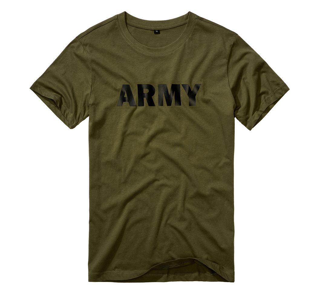 Brandit Army T-Shirt in Oliv mit Brustprint, 100% Baumwolle für bluepalm