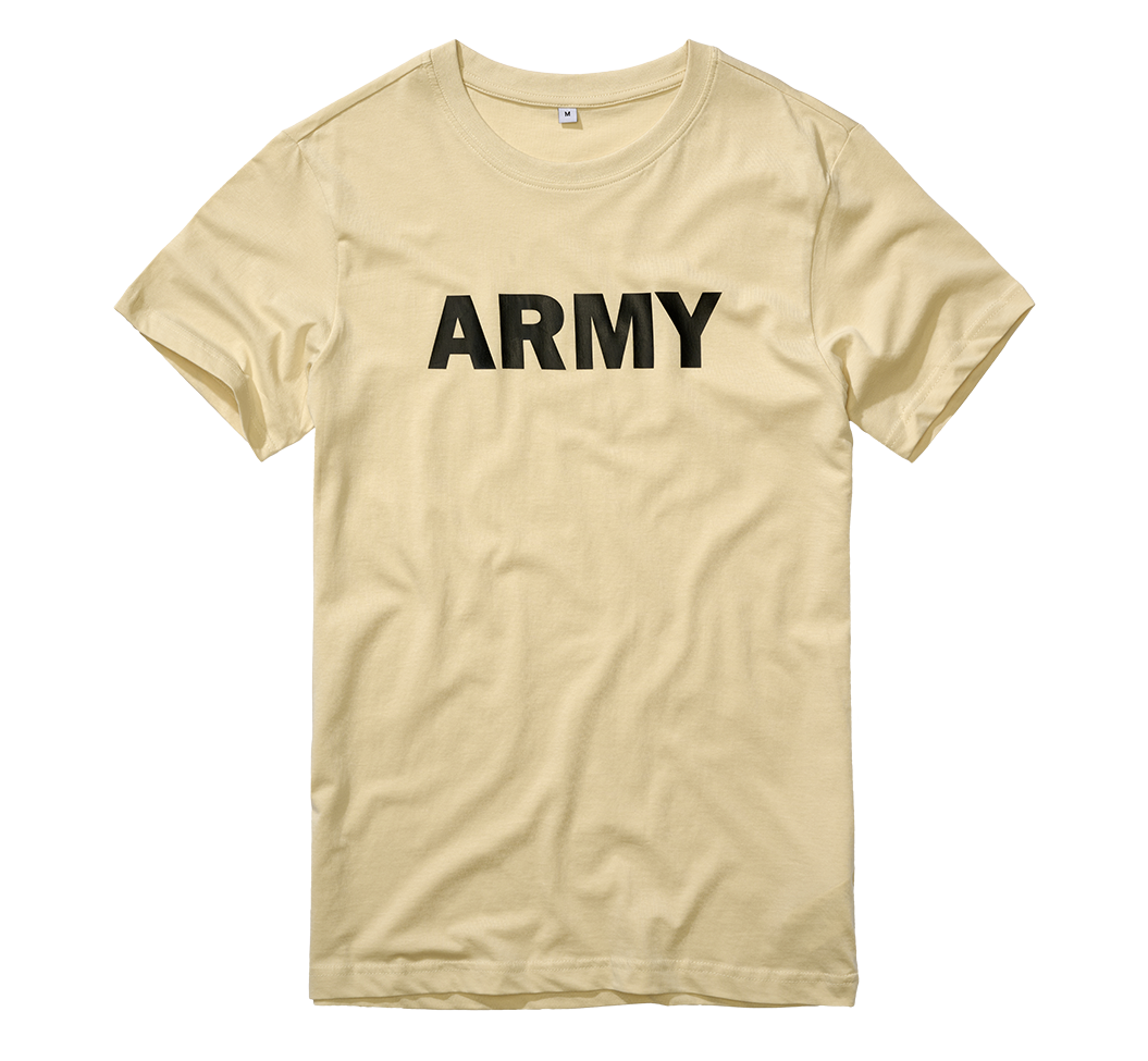 Brandit Army T-Shirt in Beige mit Brustprint, 100% Baumwolle für bluepalm