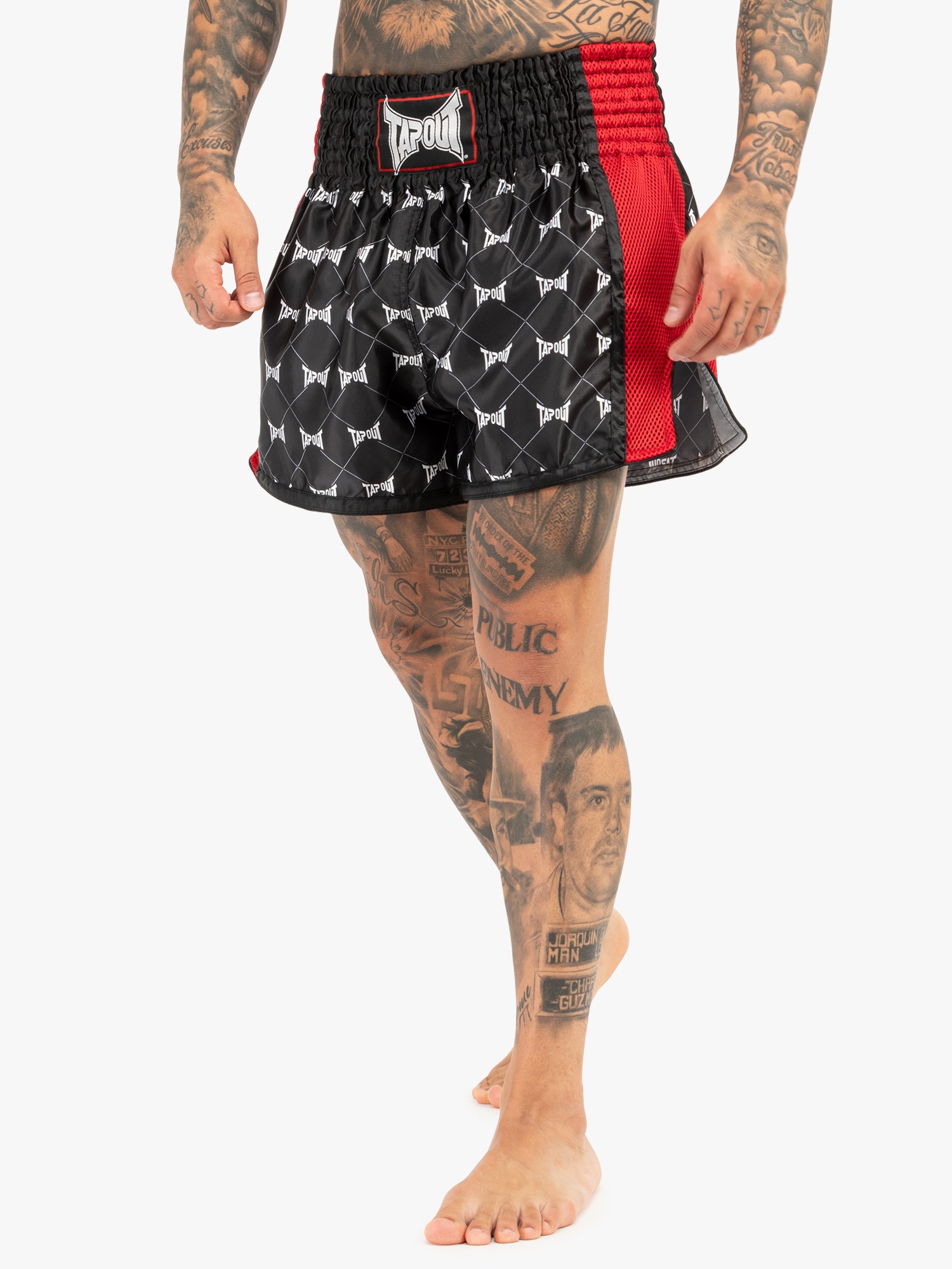 Tapout 960048 Sorrento Thaibox-Hose Schwarz/Rot/Grey