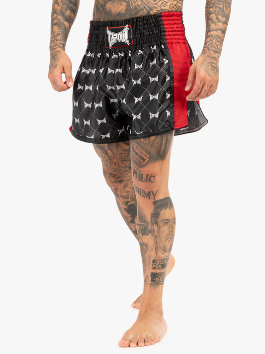 Tapout 960048 Sorrento Thaibox-Hose Schwarz/Rot/Grey