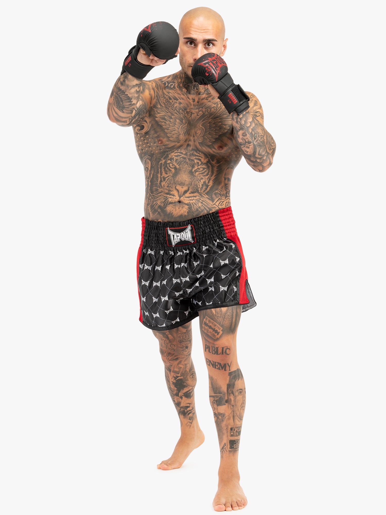 Tapout 960048 Sorrento Thaibox-Hose Schwarz/Rot/Grey