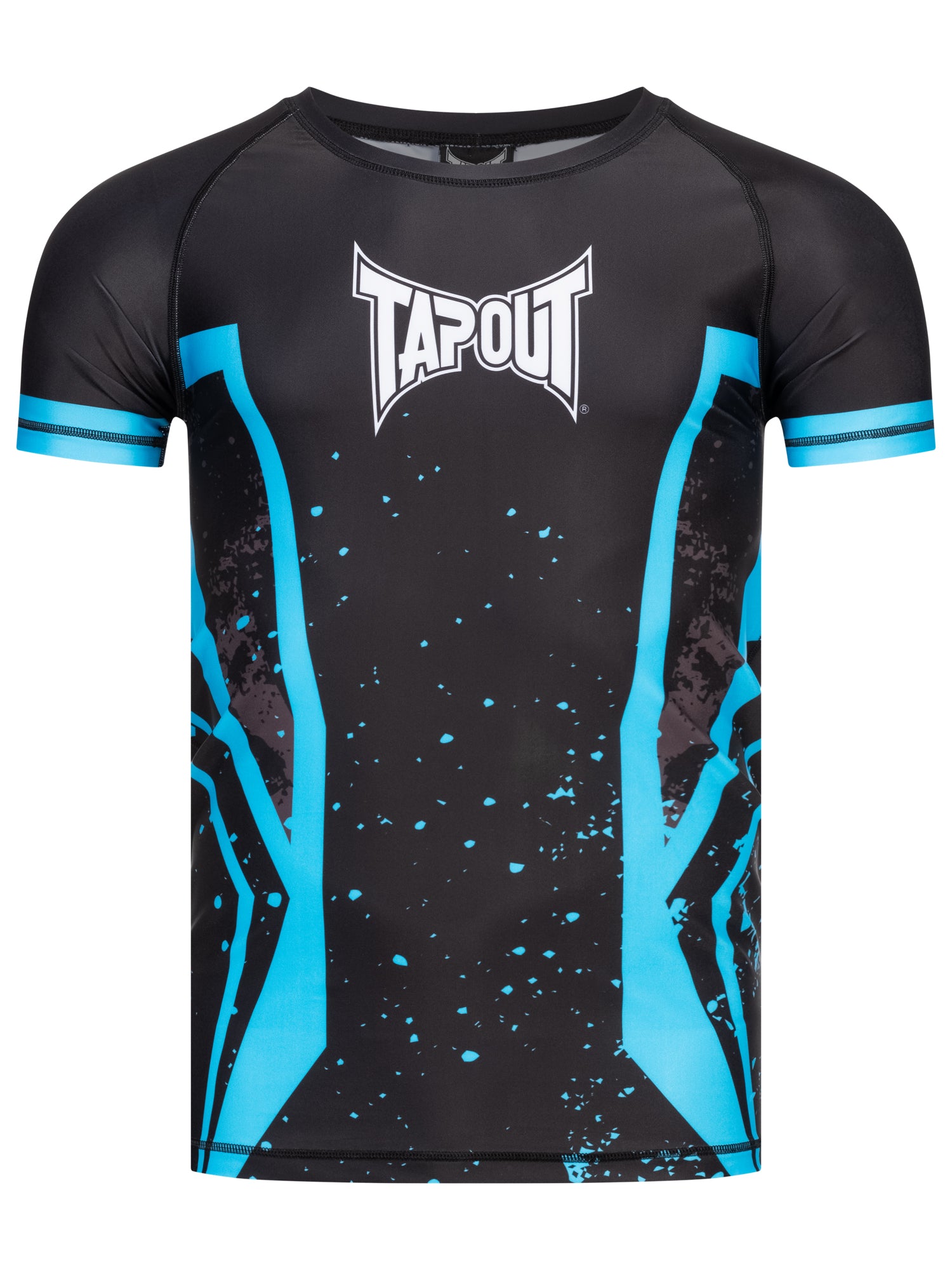 TAPOUT MMA Funktions-T-Shirt, schwarz, elastisch und atmungsaktiv, mit Logodruck und sportlichem Design.