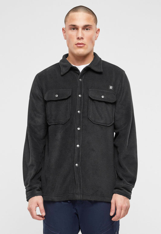 BRANDIT Jeff Fleece Shirt Long Sleeve Schwarz