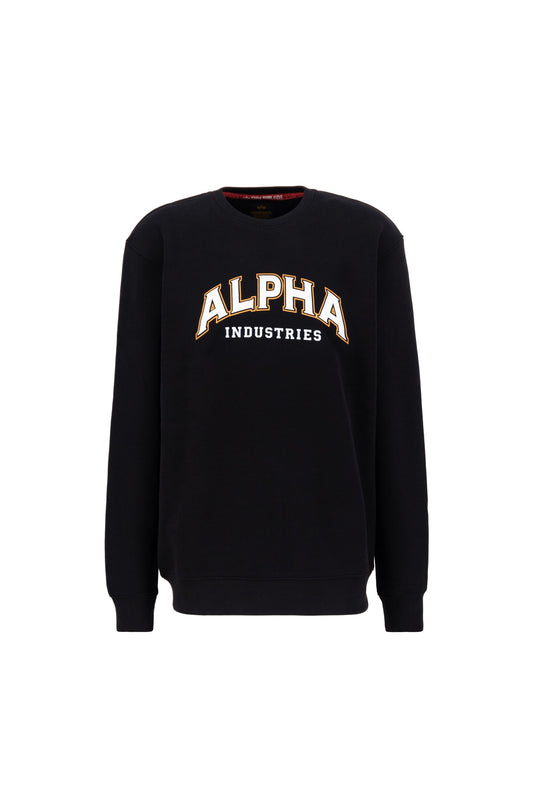Alpha Industries College Sweater für Herren, Schwarz – Lässiger Loose Fit Pullover exklusiv in deinem Schweizer Online-Shop