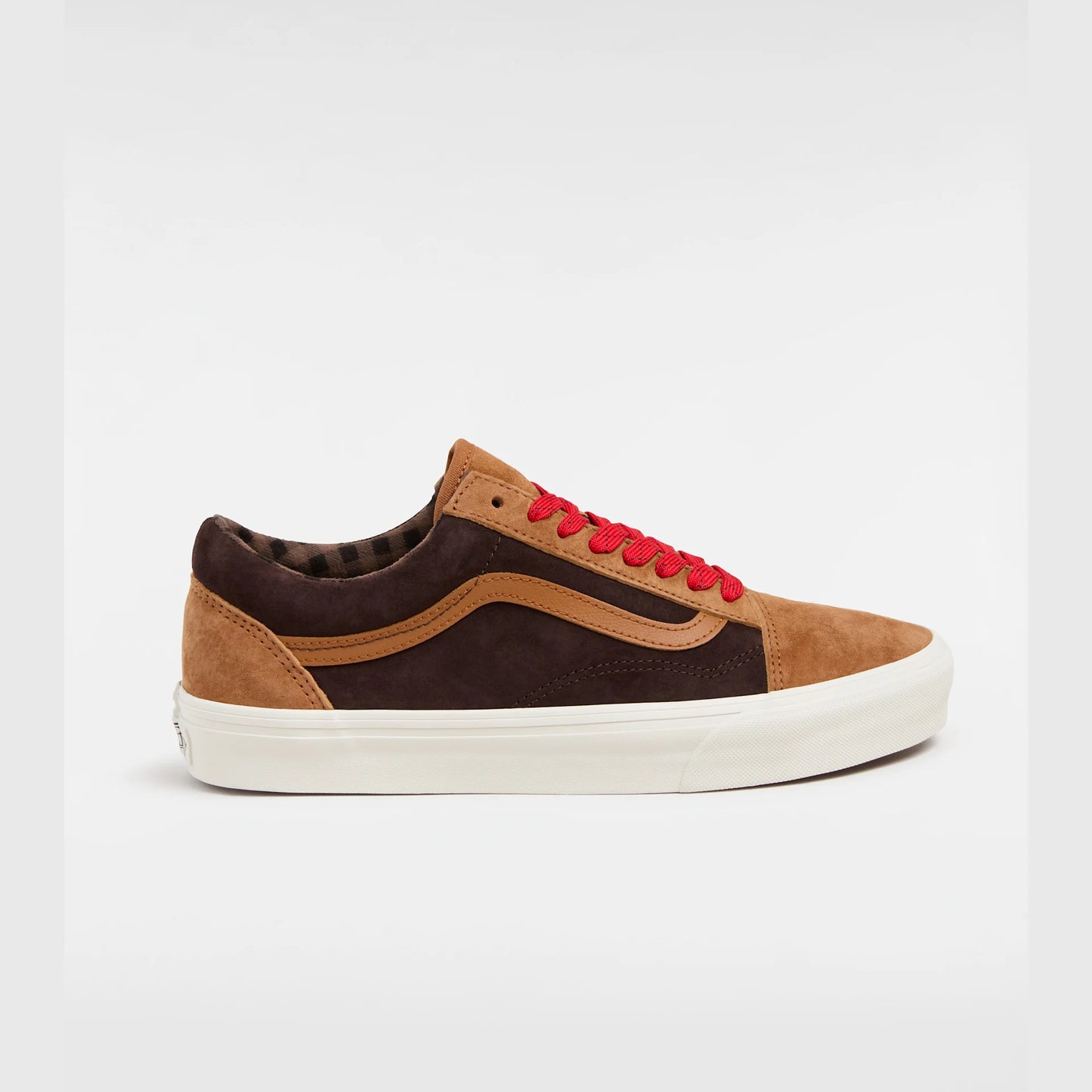Vans Old Skool Braun – Suede/Canvas Sneaker mit roten Laces