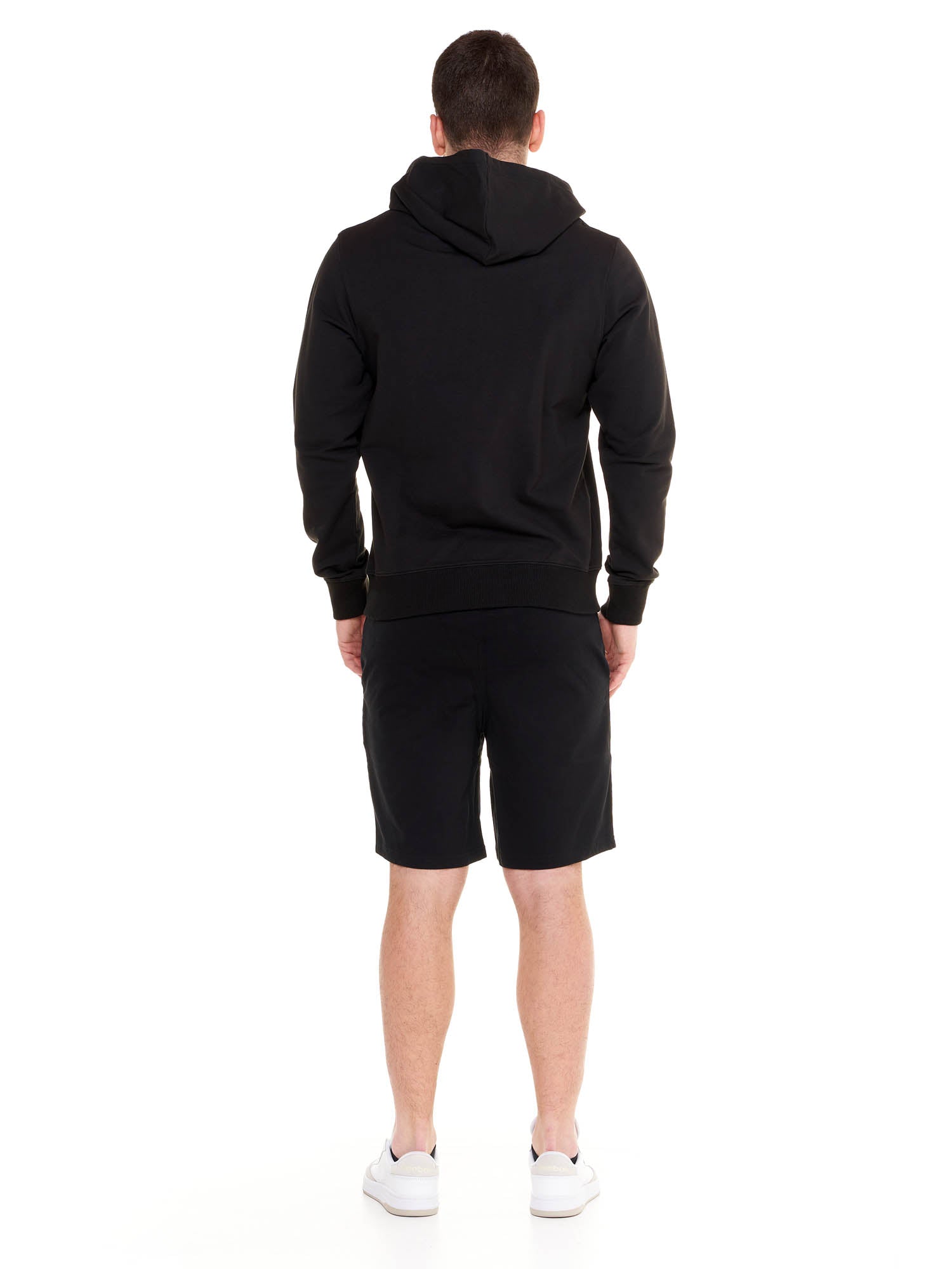 Leone - Big Logo Kapuzensweatzipjacke Schwarz
