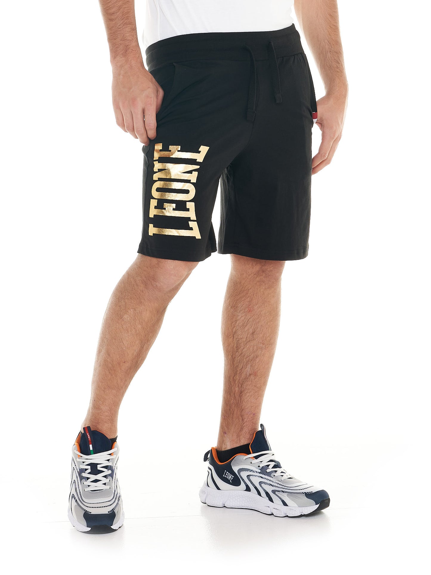 Leone -  Shorts Gold Schwarz