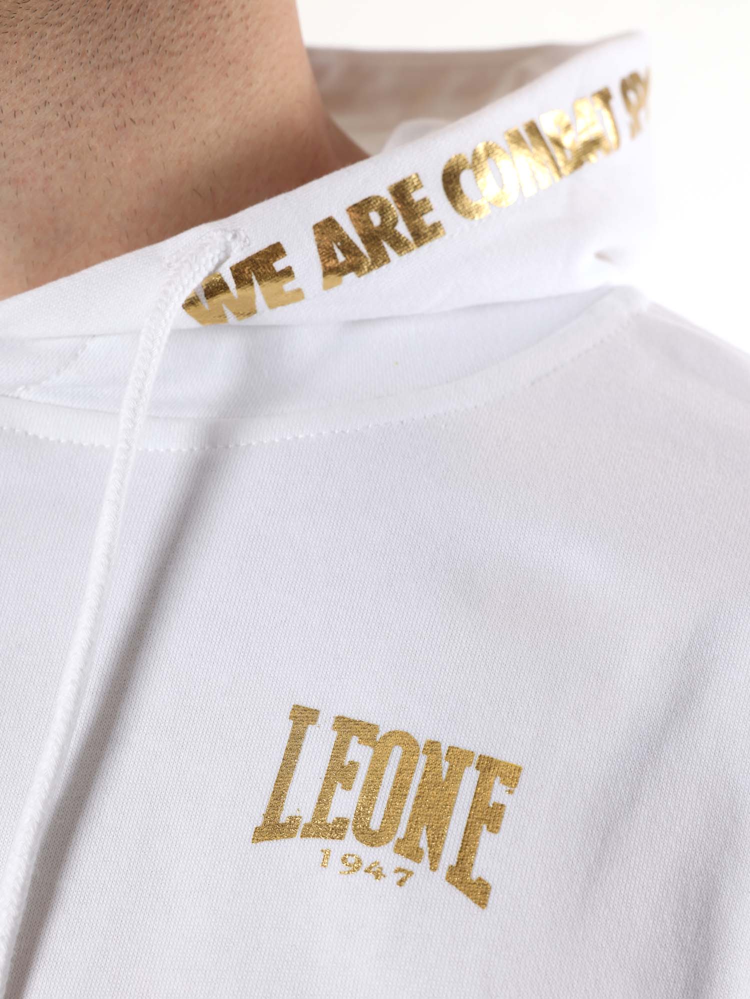 Leone - New Gold Kapuzensweatjacke Weiss