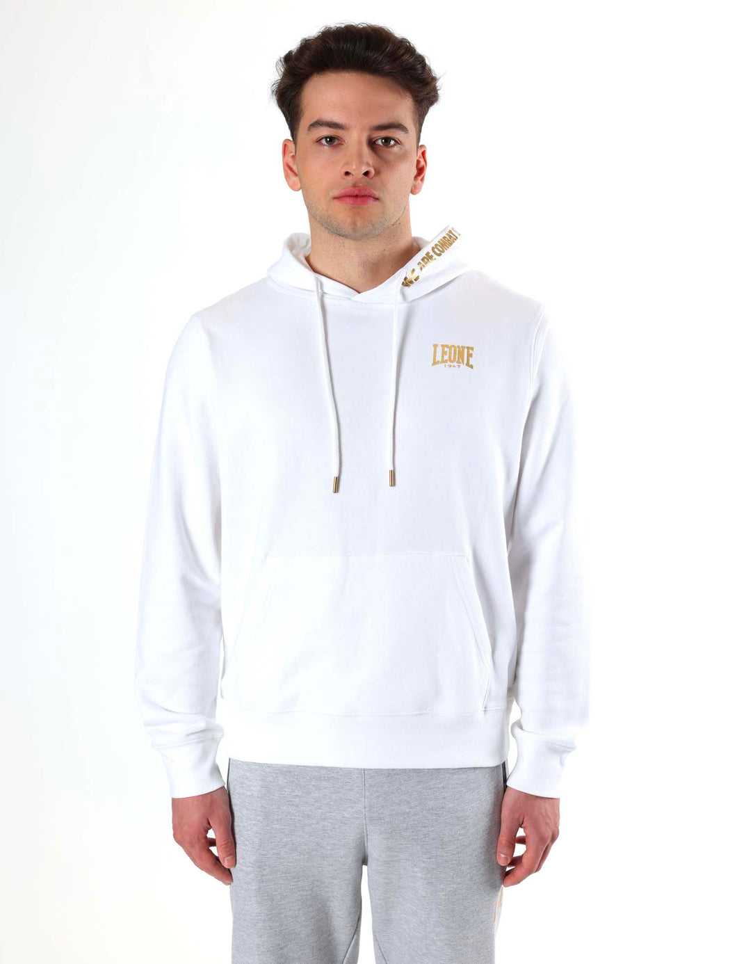 Leone - New Gold Kapuzensweatjacke Weiss