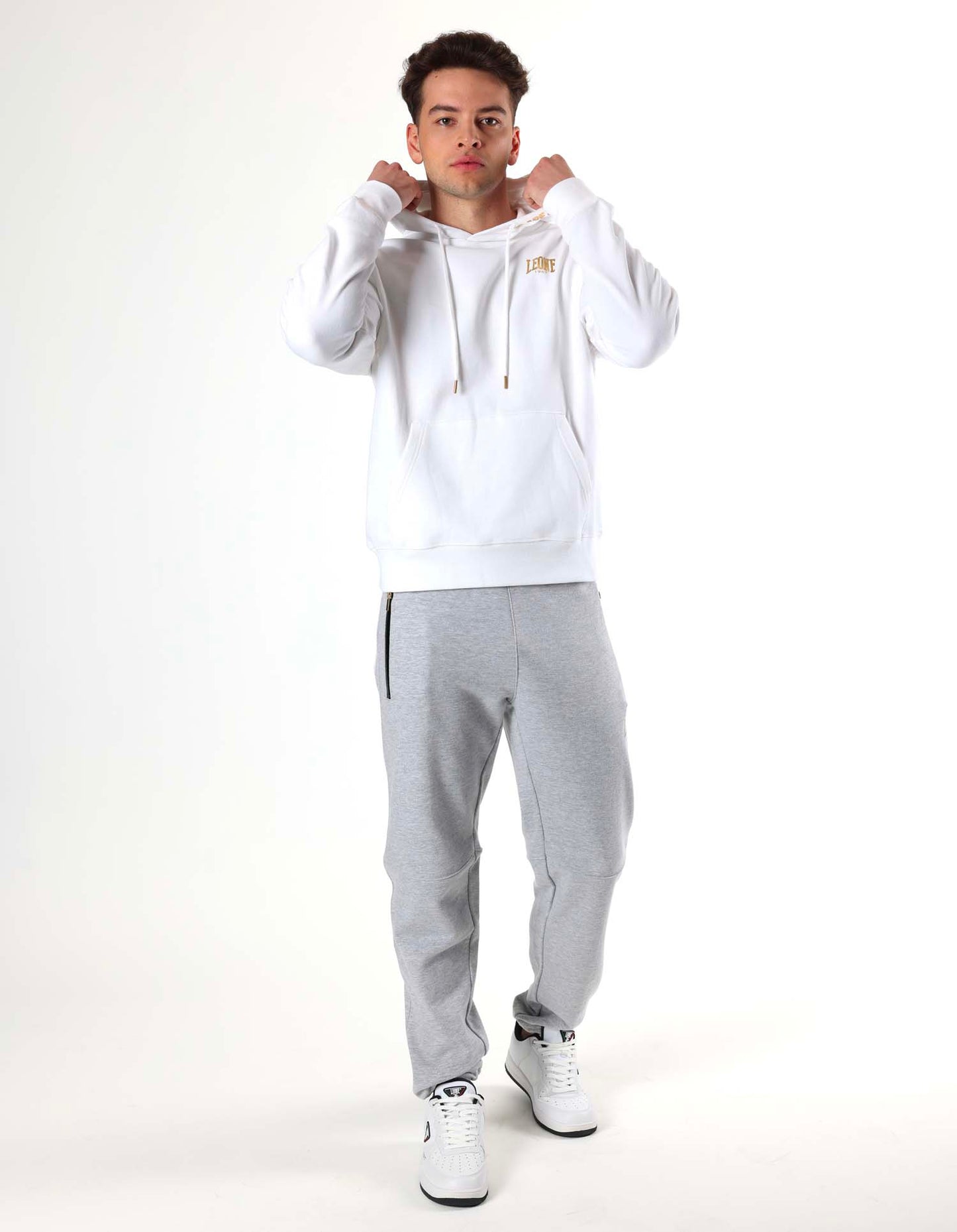 Leone - New Gold Kapuzensweatjacke Weiss