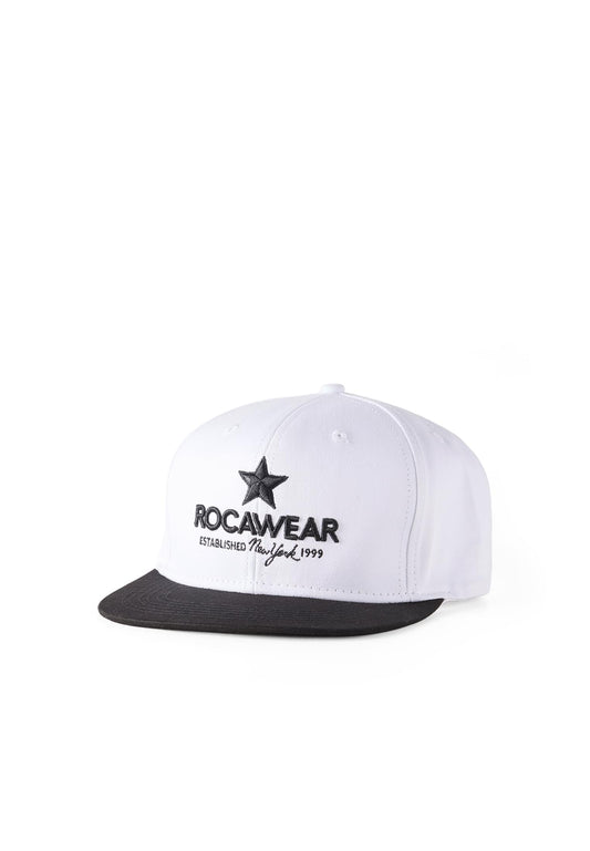 Rocawear ROCAFELLA Snap Back Cap White Black Schraegansicht